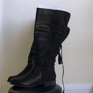 Black knee high boots (Wide)